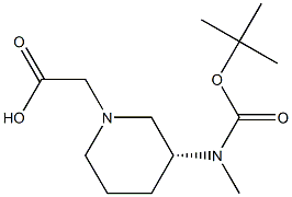 [(R)-3-(tert-Butoxycarbonyl-Methyl-aMino)-piperidin-1-yl]-acetic acid 结构式
