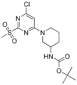 [1-(6-氯-2-甲磺酰-嘧啶-4-基)-哌啶-3-基]-氨基甲酸叔丁基酯 结构式