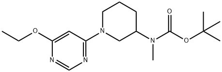 [1-(6-乙氧基-嘧啶-4-基)-哌啶-3-基]-甲基-氨基甲酸叔丁基酯 结构式