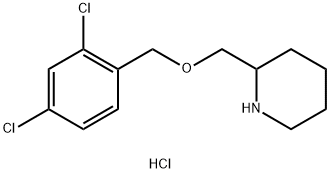 2-(2,4-二氯-苄氧基甲基)-哌啶盐酸盐 结构式