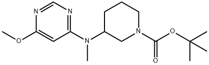 3-[(6-甲氧基-嘧啶-4-基)-甲基-氨基]-哌啶-1-羧酸叔丁基酯 结构式