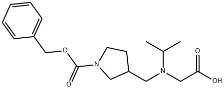 3-[(CarboxyMethyl-isopropyl-aMino)-Methyl]-pyrrolidine-1-carboxylic acid benzyl ester 结构式