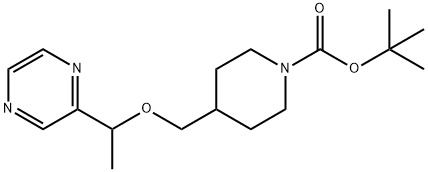 4-(1-吡嗪-2-基-乙氧基甲基)-哌啶-1-羧酸叔丁基酯 结构式