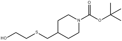 4-(2-羟基-乙基硫基甲基)-哌啶-1-羧酸叔丁酯 结构式