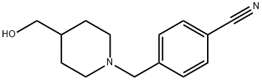 4-(4-羟甲基哌啶-1-基甲基)-苄腈 结构式