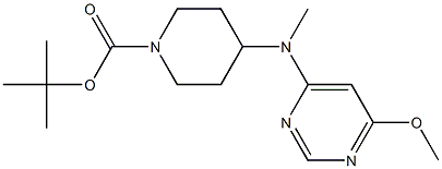 4-[(6-甲氧基-嘧啶-4-基)-甲基-氨基]-哌啶-1-羧酸叔丁基酯 结构式