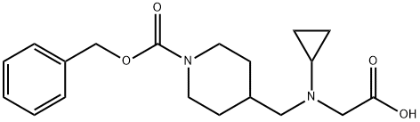 4-[(CarboxyMethyl-cyclopropyl-aMino)-Methyl]-piperidine-1-carboxylic acid benzyl ester 结构式