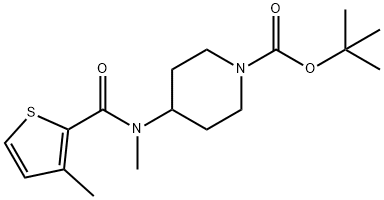 4-[甲基-(3-甲基-噻吩-2-羰基)-氨基]-哌啶-1-羧酸叔丁酯 结构式