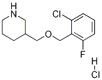 3-(2-氯-6-氟苄氧甲基)-哌啶盐酸盐 结构式