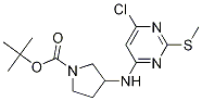 3-(6-氯-2-甲硫基嘧啶-4-基氨基)-吡咯烷-1-羧酸叔丁基酯 结构式