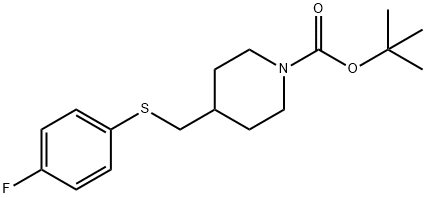 4-(4-氟-苯硫基甲基)-哌啶-1-羧酸叔丁基酯 结构式