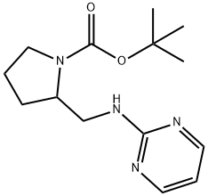 2-(嘧啶-2-基氨基甲基)-吡咯烷-1-羧酸叔丁酯 结构式