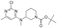 3-[(2-氯-6-甲基-嘧啶-4-基)-甲基-氨基]-哌啶-1-羧酸叔丁基酯 结构式