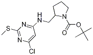 2-[(6-氯-2-甲硫基-嘧啶-4-基氨基)-甲基]-吡咯烷-1-羧酸叔丁基酯 结构式