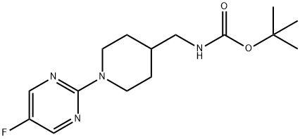 [1-(5-氟嘧啶-2-基)-哌啶-4-基甲基]-氨基甲酸叔丁基酯 结构式
