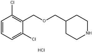 4-(2,6-二氯-苄氧基甲基)-哌啶盐酸盐 结构式