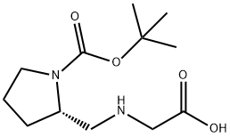 (S)-2-[(CarboxyMethyl-aMino)-Methyl]-pyrrolidine-1-carboxylic acid tert-butyl ester 结构式