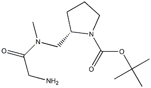 (S)-2-{[(2-AMino-acetyl)-Methyl-aMino]-Methyl}-pyrrolidine-1-carboxylic acid tert-butyl ester 结构式