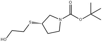 (S)-3-(2-Hydroxy-ethylsulfanyl)-pyrrolidine-1-carboxylic acid tert-butyl ester 结构式