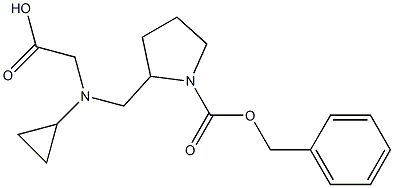 2-[(CarboxyMethyl-cyclopropyl-aMino)-Methyl]-pyrrolidine-1-carboxylic acid benzyl ester 结构式