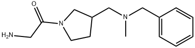 2-AMino-1-{3-[(benzyl-Methyl-aMino)-Methyl]-pyrrolidin-1-yl}-ethanone 结构式