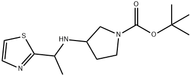 3-(1-噻唑-2-基-乙基氨基)-吡咯烷-1-羧酸叔丁酯 结构式