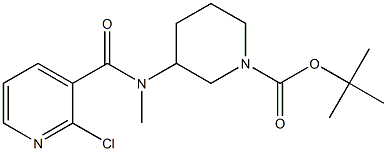 3-[(2-氯-吡啶-3-羰基)-甲基-氨基]-哌啶-1-羧酸叔丁基酯 结构式