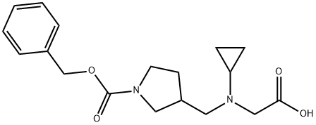3-[(CarboxyMethyl-cyclopropyl-aMino)-Methyl]-pyrrolidine-1-carboxylic acid benzyl ester 结构式