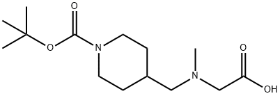 N-((1-(叔丁氧基羰基)哌啶-4-基)甲基)-N-甲基甘氨酸 结构式