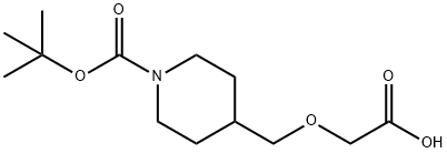2-((1-(叔丁氧基羰基)哌啶-4-基)甲氧基)乙酸 结构式
