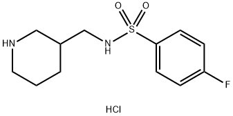 4-氟-N-哌啶-3-基甲基-苯磺酰胺盐酸盐 结构式