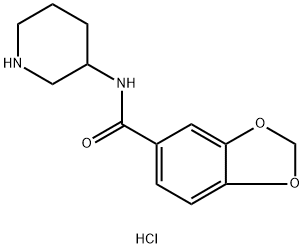 苯并[1,3]间二氧杂环戊烯-5-羧酸哌啶-3-基酰胺盐酸盐 结构式