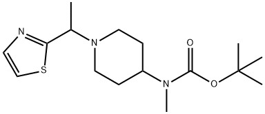 甲基-[1-(1-噻唑-2-基-乙基)-哌啶-4-基]-氨基甲酸叔丁基酯 结构式