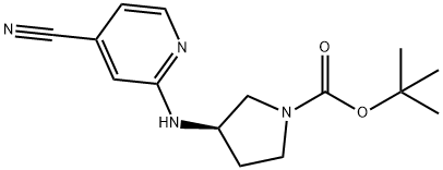 (R)-3-(4-氰基-吡啶-2-基氨基)-吡咯烷-1-羧酸叔丁基酯 结构式