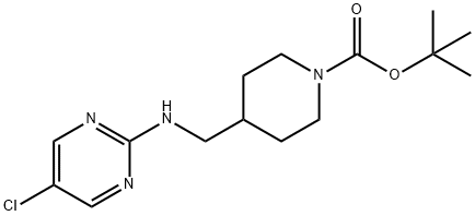 4-[(5-氯-嘧啶-2-基氨基)-甲基]-哌啶-1-羧酸叔丁基酯 结构式