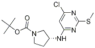 (R)-3-(6-氯-2-甲硫基嘧啶-4-基氨基)-吡咯烷-1-羧酸叔丁基酯 结构式