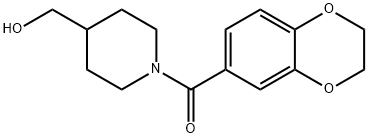 (2,3-二氢-苯并[1,4]二氧杂环己烯-6-基)-(4-羟甲基哌啶-1-基)-甲酮 结构式
