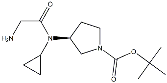 (S)-3-[(2-AMino-acetyl)-cyclopropyl-aMino]-pyrrolidine-1-carboxylic acid tert-butyl ester 结构式