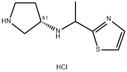 (S)-吡咯烷-3-基-(1-噻唑-2-基-乙基)-胺盐酸盐 结构式