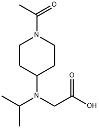 N-(1-乙酰哌啶-4-基)-N-异丙基甘氨酸 结构式