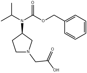 [(R)-3-(Benzyloxycarbonyl-isopropyl-aMino)-pyrrolidin-1-yl]-acetic acid 结构式