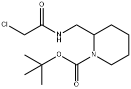 2-[(2-氯-乙酰基氨基)-甲基]-哌啶-1-羧酸叔丁酯 结构式