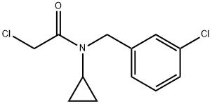 2-氯-N-(3-氯-苄基)-N-环丙基-乙酰胺 结构式