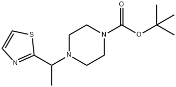 4-(1-噻唑-2-基-乙基)-哌嗪-1-羧酸叔丁酯 结构式