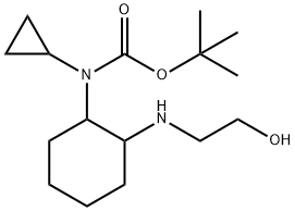 环丙基(2-((2-羟乙基)氨基)环己基)氨基甲酸叔丁酯 结构式