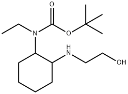 (2-((2-羟乙基)氨基)环己基)氨基甲酸叔丁酯 结构式