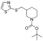 3-(Thiazol-2-ylsulfanylmethyl)-piperidine-1-carboxylic acid tert-butyl ester 结构式