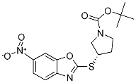 (S)-3-(6-Nitro-benzooxazol-2-ylsulf
anyl)-pyrrolidine-1-carboxylic acid
tert-butyl ester 结构式