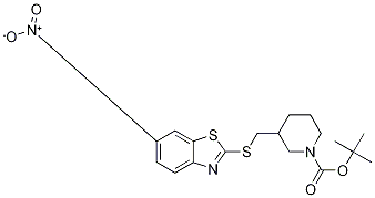 3-(6-Nitro-benzothiazol-2-ylsulfany
lMethyl)-piperidine-1-carboxylic ac
id tert-butyl ester 结构式