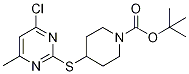 4-(4-Chloro-6-Methyl-pyriMidin-2-yl
sulfanyl)-piperidine-1-carboxylic a
cid tert-butyl ester 结构式